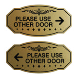 Victorian Please Use Other Door Sign Set