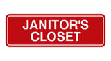 Standard Janitor's Closet Sign