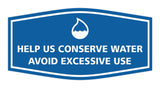Signs ByLITA Fancy Help Us Conserve Water Avoid Excessive Use Sign