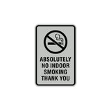 Portrait Round Absolutely No Indoor Smoking Thank You Sign