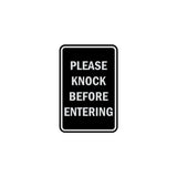Portrait Round please knock before entering Sign with Adhesive Tape, Mounts On Any Surface, Weather Resistant