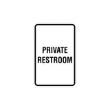 Portrait Round Private Restroom Sign with Adhesive Tape, Mounts On Any Surface, Weather Resistant