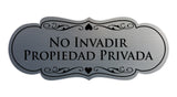 Signs ByLITA Designer Spanish No invadir propiedad privada Sign