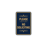 Portrait Round please no soliciting Sign with Adhesive Tape, Mounts On Any Surface, Weather Resistant