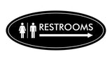 Signs ByLITA Oval Restrooms Right Arrow Sign