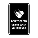 Signs ByLITA Portrait Round Don't Spread Germs Wash Your Hands Sign