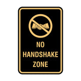Portrait Round No Handshake Zone Sign