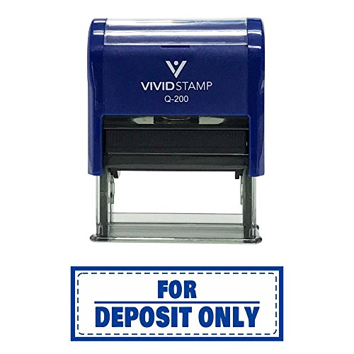 Blue For Deposit Only W/Border Self-Inking Office Rubber Stamp