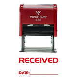 Red Received W/Date Line Self-Inking Office Rubber Stamp