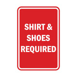 Portrait Round Shirt & Shoes Required Sign