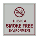 Square this is a smoke free environment Sign with Adhesive Tape, Mounts On Any Surface, Weather Resistant