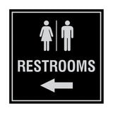 Signs ByLITA Square Restrooms left arrow Sign