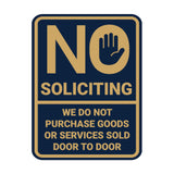 Portrait Round No Soliciting We Do Not Purchase Goods or Services Sold Door to Door Wall or Door Sign
