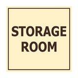 Ivory / Dark Brown Signs ByLITA Square Storage Room Sign