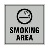 Square Smoking Area Sign with Adhesive Tape, Mounts On Any Surface, Weather Resistant