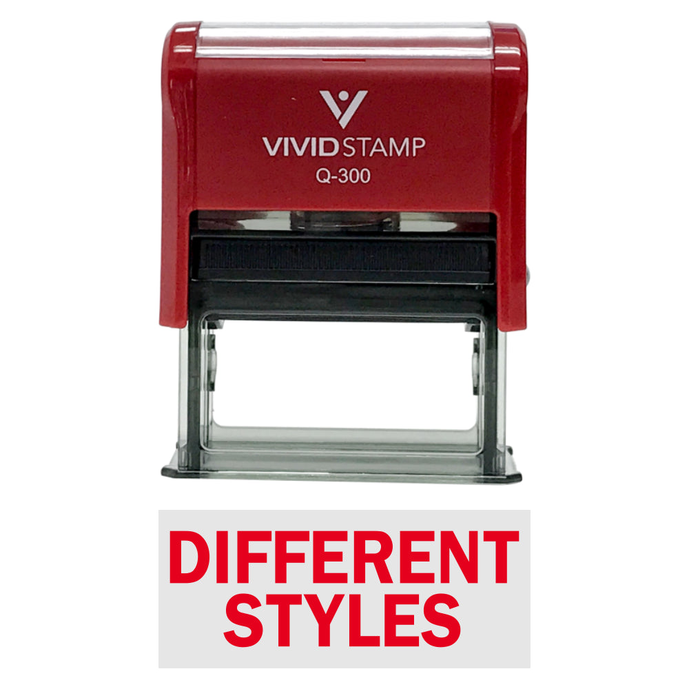 Red DIFFERENT STYLES Self-Inking Office Rubber Stamp