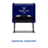 Blue Unofficial Transcript Self Inking Rubber Stamp