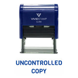 Blue UNCONTROLLED COPY Self Inking Rubber Stamp