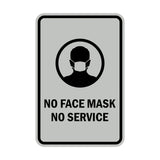 Signs ByLITA Portrait Round No Face Mask No Service Sign