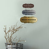 Designer Private Residence Wall or Door Sign