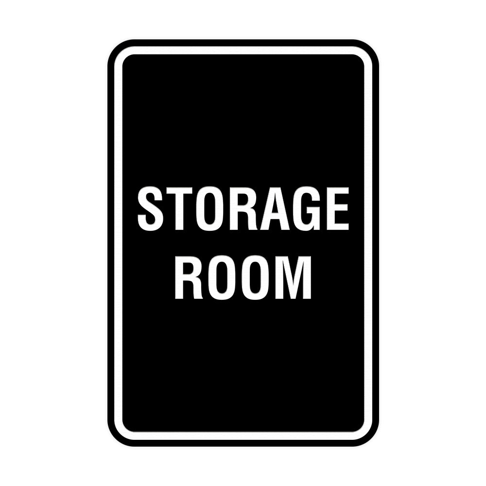 Black Portrait Round Storage Room Sign