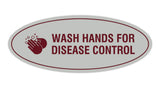 Oval Wash Hands For Disease Control Sign