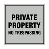 Square Private Property Sign with Adhesive Tape, Mounts On Any Surface, Weather Resistant