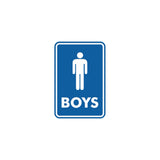 Signs ByLITA Portrait Round Boys (male bathroom icon) Sign with Adhesive Tape, Mounts On Any Surface, Weather Resistant, Indoor/Outdoor Use