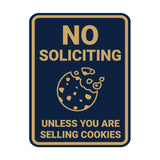Portrait Round No Soliciting Unless You Are Selling Cookies Wall or Door Sign