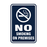 Portrait Round No Smoking On Premises Sign