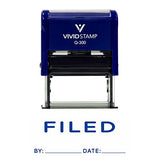 Blue Filed By Date Self Inking Rubber Stamp