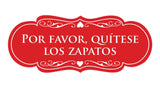 Signs ByLITA Designer Spanish Por favor, quítese los zapatos Sign