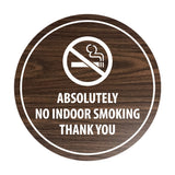 Signs ByLITA Circle Absolutely No Indoor Smoking Thank You Sign