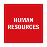 Square Human Resources Sign with Adhesive Tape, Mounts On Any Surface, Weather Resistant