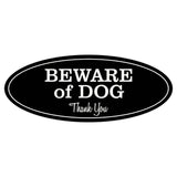 Oval BEWARE OF DOG Thank You Sign