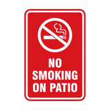 Portrait Round No Smoking On Patio Sign
