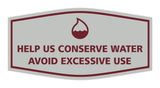 Signs ByLITA Fancy Help Us Conserve Water Avoid Excessive Use Sign