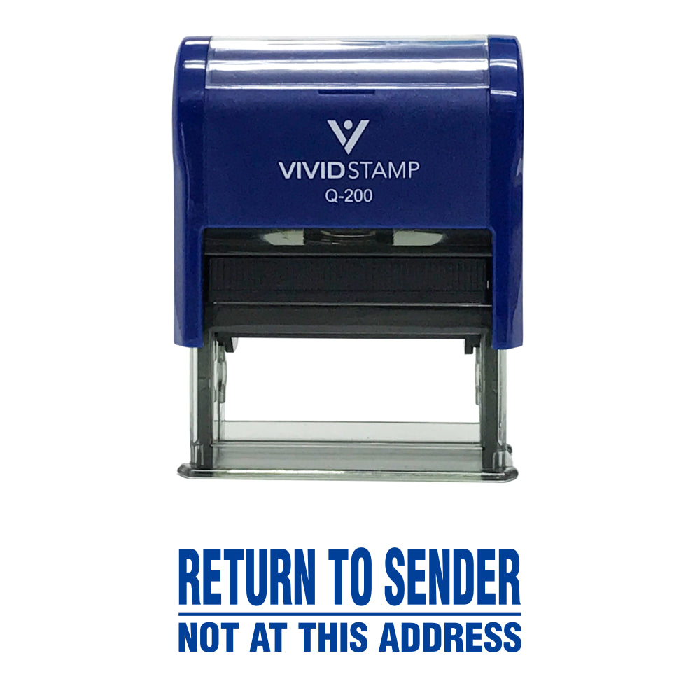 Blue Return To Sender Not At This Address Self Inking Rubber Stamp