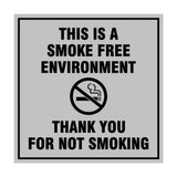 Signs ByLITA Square This is a Smoke Free Environment Thank you for not smoking Sign