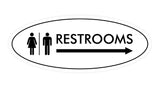 Signs ByLITA Oval Restrooms Right Arrow Sign