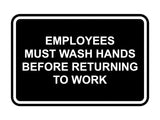Signs ByLITA Classic Framed Employees Must Wash Hands Before Returning To Work