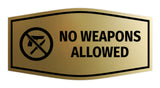 Fancy No Weapons Allowed Sign