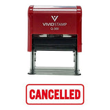 Red Cancelled W/Border Office Self-Inking Office Rubber Stamp
