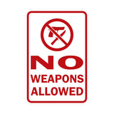 Portrait Round No Weapons Allowed Sign