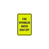 Portrait Round Fire Sprinkler Water Shut-Off Sign