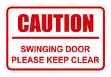 Signs ByLITA Classic Framed Caution Swinging Door Please Keep Clear Sign