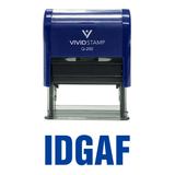 Blue IDGAF Self Inking Rubber Stamp