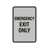 Portrait Round Emergency Exit Only Sign with Adhesive Tape, Mounts On Any Surface, Weather Resistant