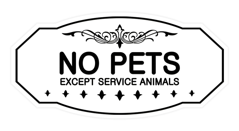 Victorian No Pets Except Service Animals Sign