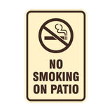 Portrait Round No Smoking On Patio Sign